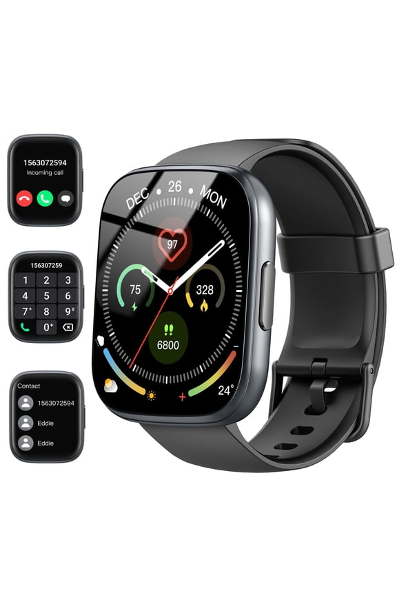 Smart Watches for Men Women Answer/Make Calls, 1.95" HD Touch Screen Fitness Watch with Steps/Calorie, 110+ Sport Modes Activity Tracker, IP68 Waterproof Smartwatch for Android iOS, for Gift, Black