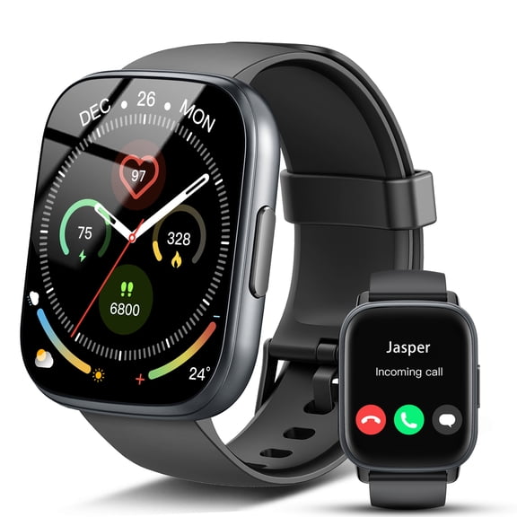 Smart Watches for Men Women Answer/Make Calls, 1.95" HD Touch Screen Fitness Watch with Steps/Calorie, 110  Sport Modes Activity Tracker, IP68 Waterproof Smartwatch for Android iOS, for Gift, Black