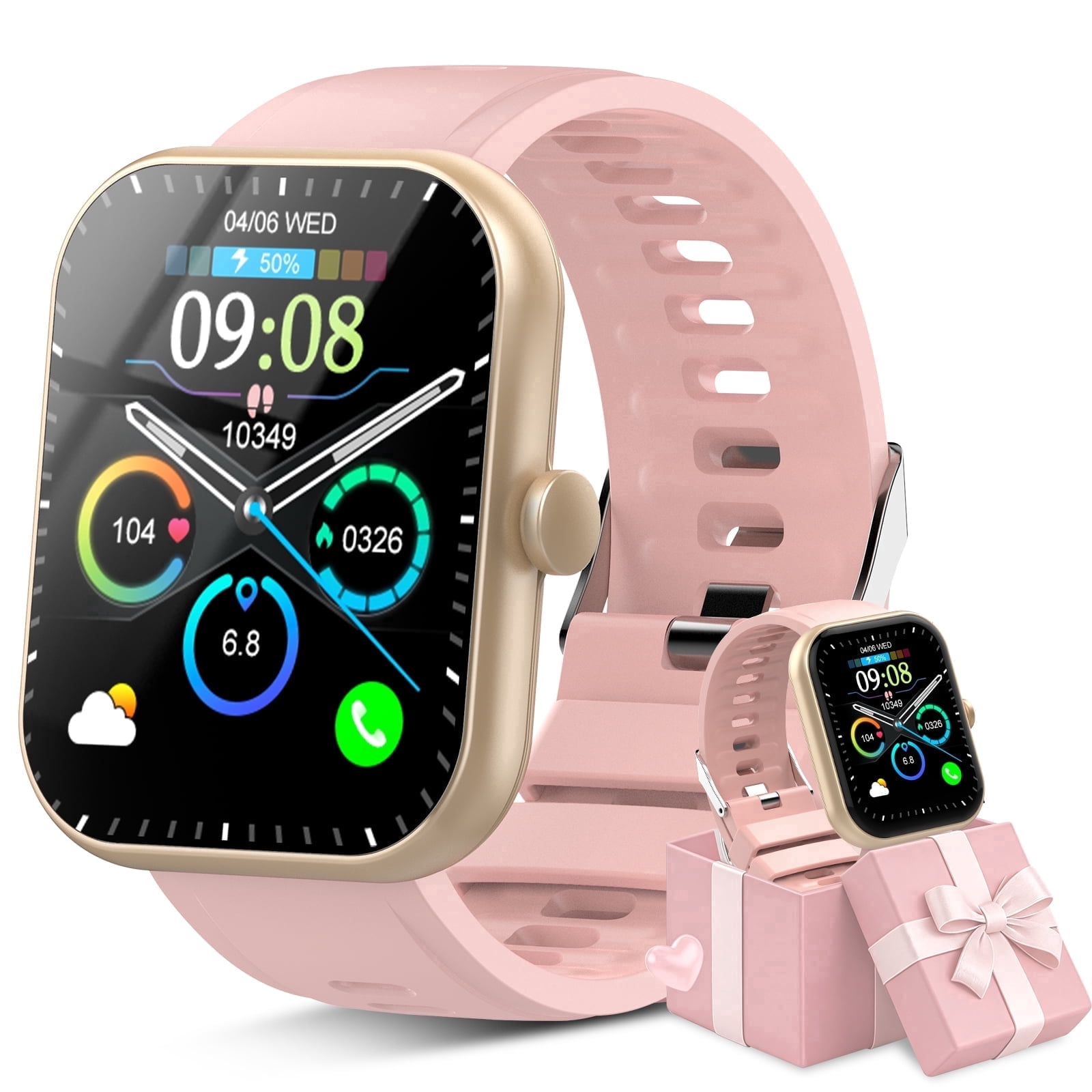 Smart Watch Fits for Android and iPhone, 1.96