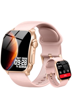 Smart Watch Fits for Android and iPhone, 2.01" AMOLED HD Curved Screen, Bluetooth Calls/Answer, Fitness Tracker, 110+ Sport Modes, Smart Watch for Men Women, IP68 Waterproof Smartwatch, Pink