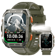 Smart Watch Fits for Android and iPhone, IP68 Waterproof Smartwatch for Men With GPS/Compass,GPT Voice Assistant,Bluetooth Answer/Make Call,100+ Sport Mode,1.91-inch Fitness Tracker, Green