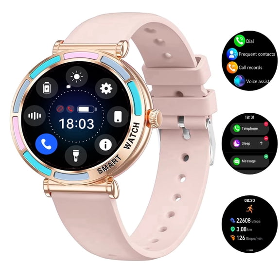 Smart Watch Bluetooth Call(Answer/Make Calls) IP67 Waterproof Fiteness Tracker Step Pedimeter 100+ Sports Modes for Android Ios Women Smartwatch
