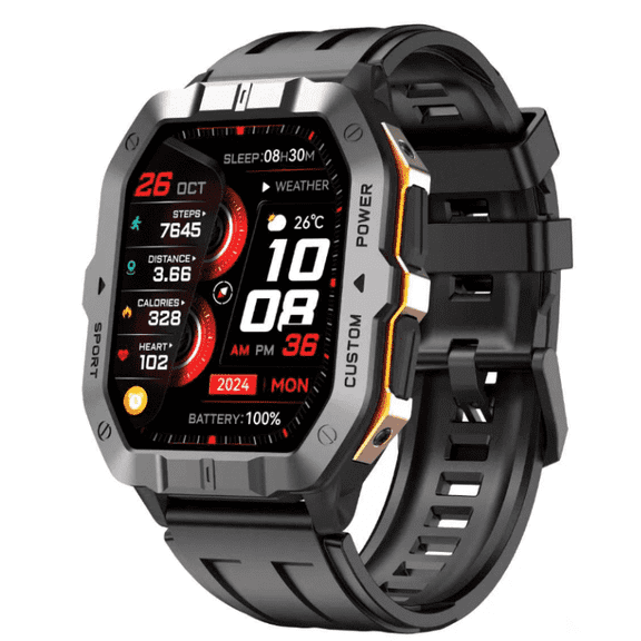 Smart Watch Fits for Android and iPhone, Rugged Smartwatch, Fitness Tracker,Smart Watch for Women Men, 100 + Sports Mode, Bluetooth Call/Answer, IP68 Waterproof Watch, Gifts
