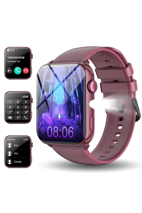 Smart Watch Fits for Android and iPhone Samsung,1.91'' Smartwatch for Men Women,100+ Sports Modes Fitness Tracker with Answer Make Calls/Message Reminder, IP68 Waterproof,Purple