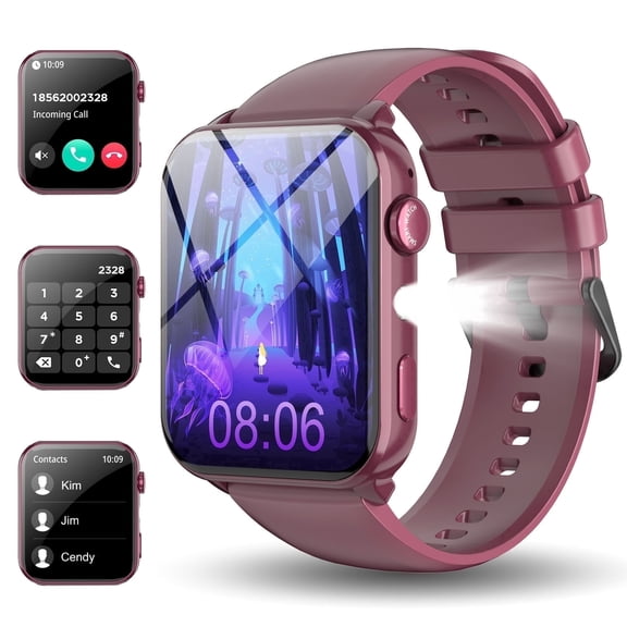 Smart Watch Fits for Android and iPhone Samsung,1.91'' Smartwatch for Men Women,100+ Sports Modes Fitness Tracker with Answer Make Calls/Message Reminder, IP68 Waterproof,Purple