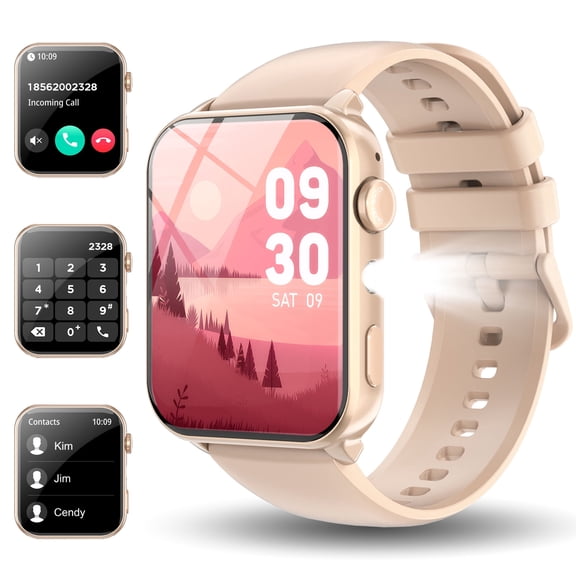 IOWODO Smart Watch for Men Women, 1.91" Fitness Watch with Answer/Make Call/100+ Sport Modes/Pedometer/IP68 Waterproof, Fitness Tracke Fits for Android/iPhone, Pink