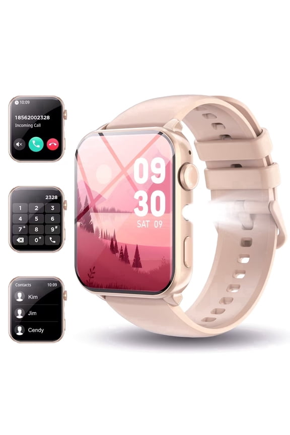 Smart Watch for Men Women, 1.91" Fitness Watch with Answer/Make Call/100+ Sport Modes/Pedometer/IP68 Waterproof, Fitness Tracke Fits for Android/iPhone, Pink