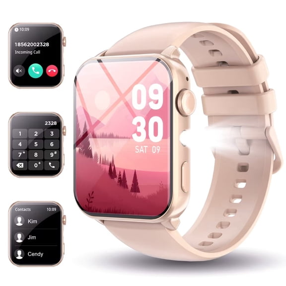 IOWODO Smart Watch for Men Women, 1.91" Fitness Watch with Answer/Make Call/100+ Sport Modes/Pedometer/IP68 Waterproof, Fitness Tracke Fits for Android/iPhone, Pink