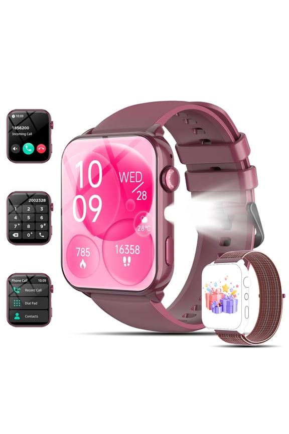 Smart Watch for Women and Men, 1.91'' Bluetooth Calling Digital Watch, Fitness Tracker, 100+ Sports Modes, IP68 Waterproof, Android iPhone Compatible, Purple