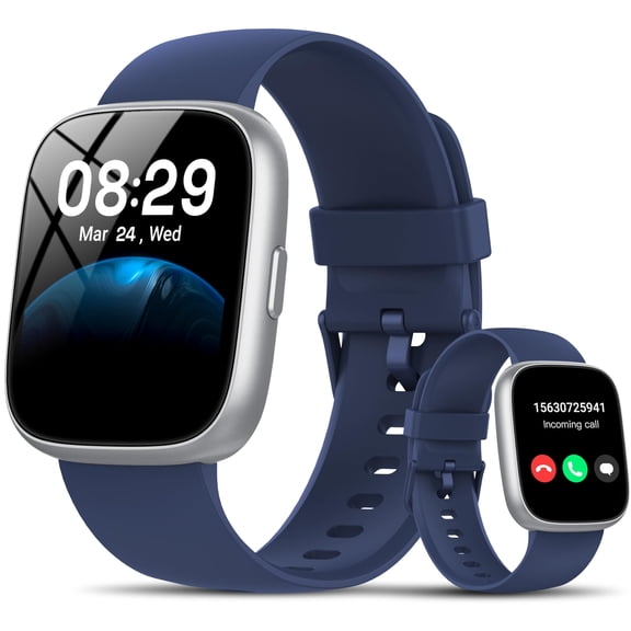 Smart Watch Fits for Android and IPhone, Smartwatch for Women Men with Alexa Built-in, 1.83" HD Touchscreen Fitness Tracker 120 Plus Sports Mode, Smart Watch with Bluetooth Call, IP68, for Gift Blue
