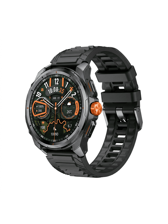 Smart Watch for Men, 1.43"AMOLED Ultra-Clear Screen Fitness Tracker with Answer/Make Call,110+ Sport Modes Smartwatch Waterproof, Built-In Flashlight Smart Watches for Android/iPhone