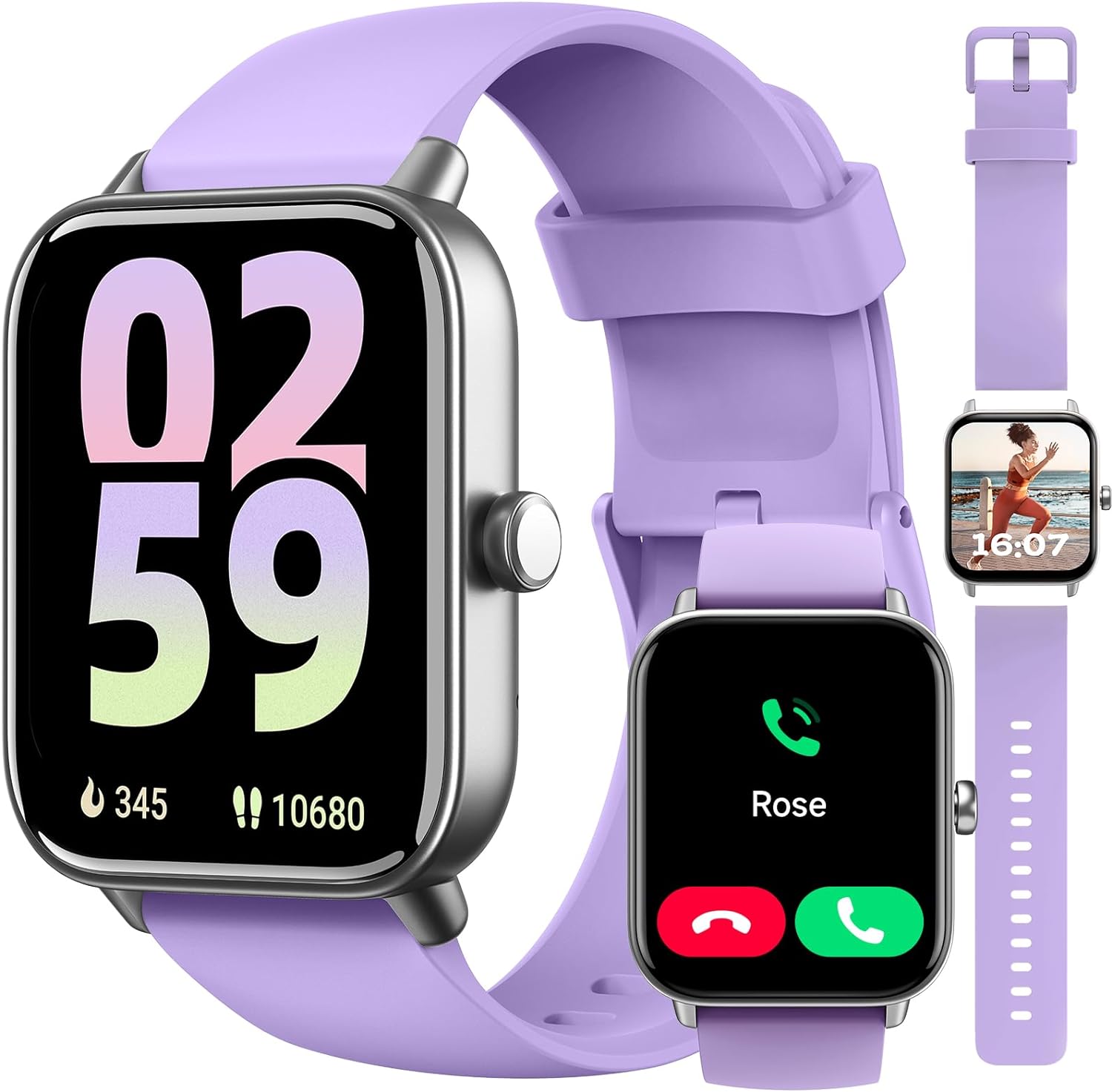 Smart Watch For Women Android Iphone Compatible Fitness Watch Bluetooth Call Receive Text 1.8 Smartwatch With Alexa Heart Rate Spo2 Sleep Monitor Calorie Step Tracker Waterproof 7 Day Batter Walmart.c...