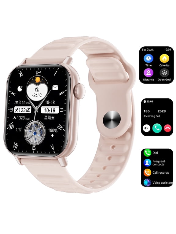 Smart Watch IP67 Waterproof Women Men 100+Sports Modes 1.83" Fitness Tracker, Bluetooth Call(Answer/Make Calls) Multimedia Weather Message Reminder Smartwatch