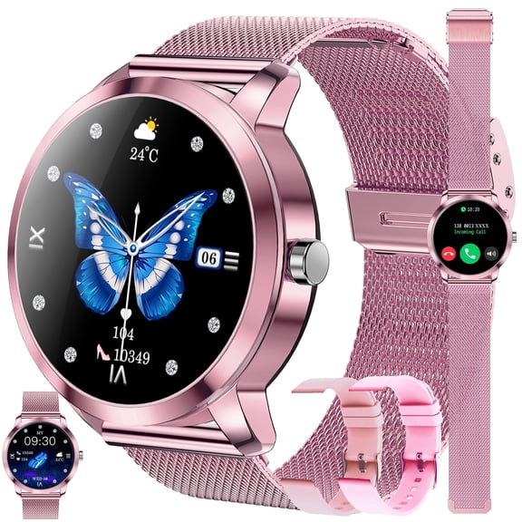 Smart Watch for Men, 1.09" HD Touchscreen, Bluetooth Calling (Answer/Make Calls), 100  Sports Modes, 10-Day Standby, IP67 Waterproof, Fitness Tracker Compatible with Android & iPhone (3 Strap)