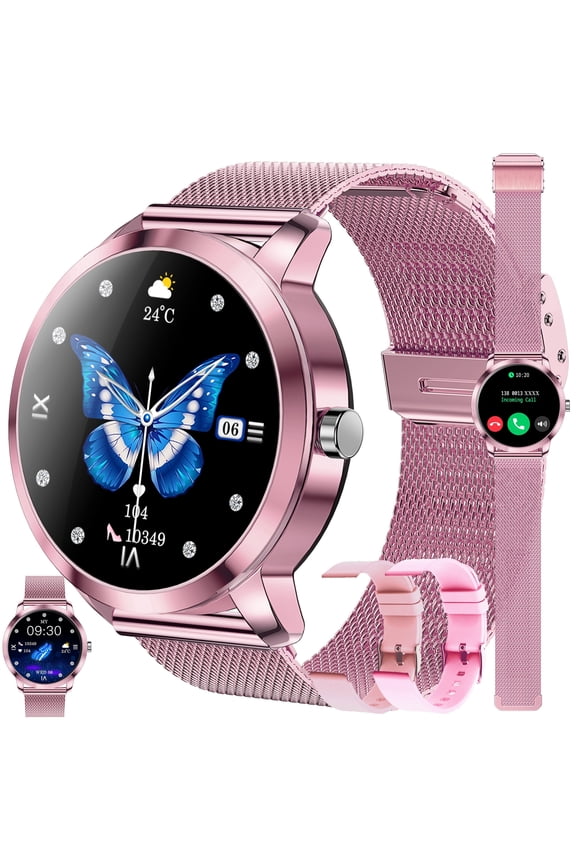 Smart Watch for Men, 1.09" HD Touchscreen, Bluetooth Calling (Answer/Make Calls), 100+ Sports Modes, 10-Day Standby, IP67 Waterproof, Fitness Tracker Compatible with Android & iPhone (3 Strap)