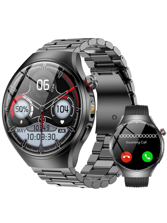 Smart Watch for Men, 1.52" AMOLED Bluetooth Calling Smartwatch for Android iOS, Built-in Flashlight, 1000mAh Long Battery Fitness Tracker, 120+ Sports, IP68 Water Resistant