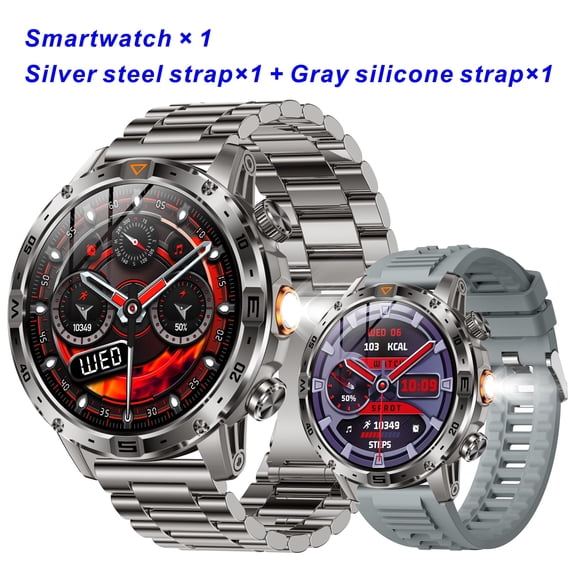 Smart Watch for Men, 1.7" HD Touchscreen, Bluetooth Calling (Answer/Make Calls), 100  Sports Modes, 10-Day Standby, IPX8 Waterproof, Fitness Tracker Compatible with Android & iPhone (2 Strap)