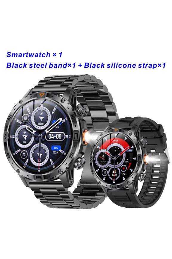 Smart Watch for Men, 1.7" HD Touchscreen, Bluetooth Calling (Answer/Make Calls), 100+ Sports Modes, 10-Day Standby, IPX8 Waterproof, Fitness Tracker Compatible with Android & iPhone (2 Strap)