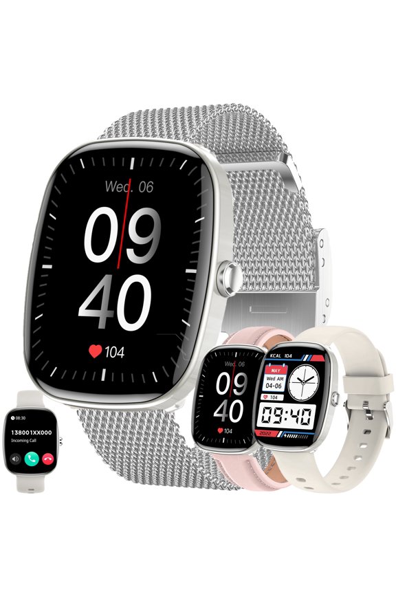 Smart Watch for Men, 1.83" HD Touchscreen, Bluetooth Calling (Answer/Make Calls), 100+ Sports Modes, 10-Day Standby, IP68 Waterproof, Fitness Tracker Compatible with Android & iPhone (3 Strap)