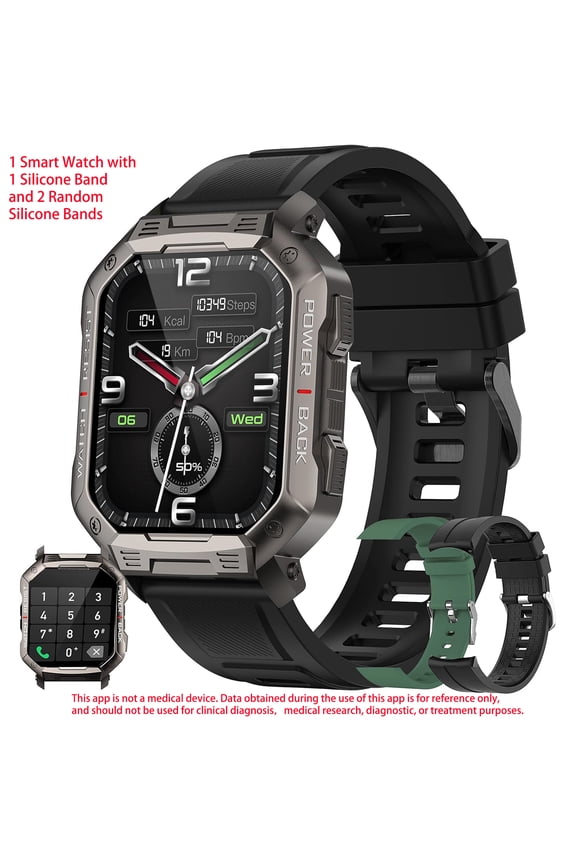 Smart Watch for Men, 1.96" HD Touchscreen, Bluetooth Calling (Answer/Make Calls), 100+ Sports Modes, 10-Day Standby, IP68 Waterproof, Fitness Tracker Compatible with Android & iPhone (3 Strap)