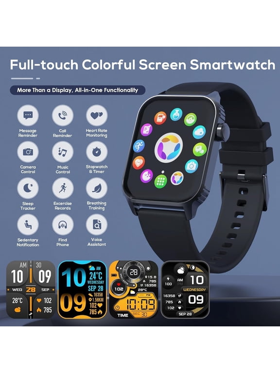 Smart Watch for Men, 120 Sports Modes Smartwatch with 1.83" HD, Alexa Built-in, Heart Rate/Sleep Monitor, IP67 Waterproof, Bluetooth Call & Music Control Fitness Watch for iPhone/Android (Jet Black)
