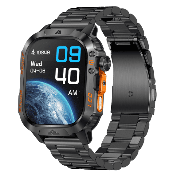 Smart Watch for Men, 1200mAh Battery with LED Flashlight , 2.01" HD Fitness Tracker, 100+ Sports Modes, IP68 Waterproof Smartwatch for Android and iPhone