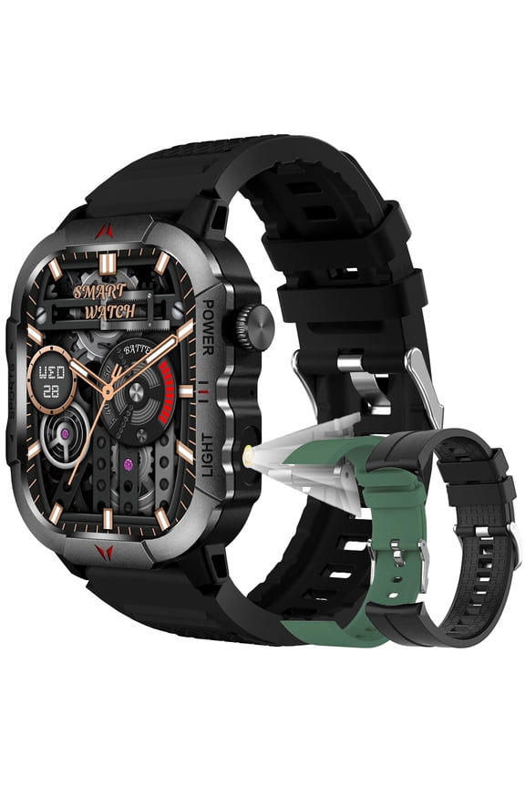 Smart Watch for Men, 2.01" HD Touchscreen, Bluetooth Calling (Answer/Make Calls), 100+ Sports Modes, 10-Day Standby, IP68 Waterproof, Fitness Tracker Compatible with Android & iPhone (3 Strap)