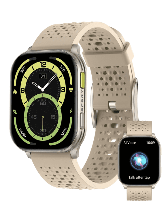 Smart Watch for Men, 2.04" AMOLED HD Screen SmartWatch, Fitness Tracker with Bluetooth Calling, 100+ Sports Modes, 1ATM Waterproof Running Watch, Compatible with iOS & Android