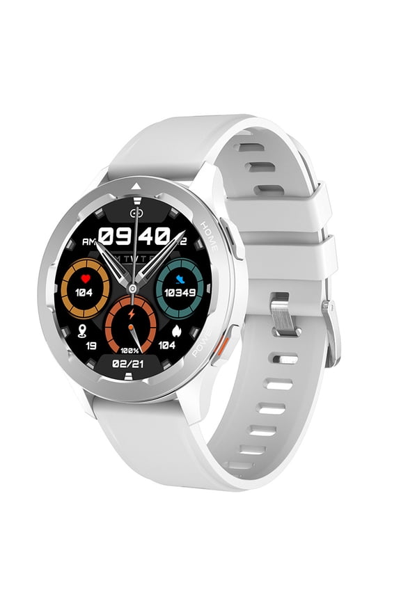 Smart Watch Men Sports Smartwatch NFC Access Control Calls Bluetooth Temperature Heart Rate Detection-WHITE