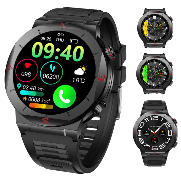 Smart Watch for Men Women, 1.43" HD Display Rugged Fitness Tracker with Step Counter, Sleep Monitor, Call & Message Notifications, IP68 Waterproof, Sports Activity Watch for Android iOS