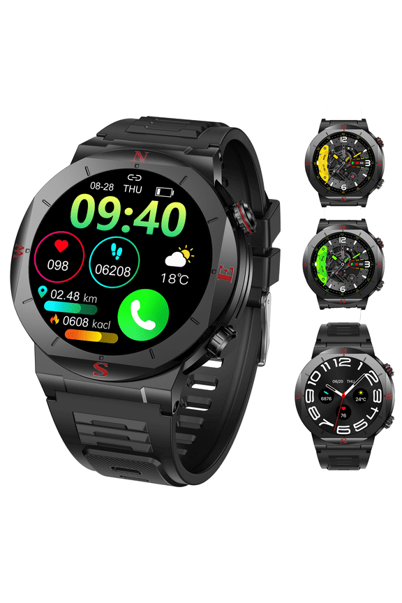 Smart Watch for Men Women, 1.43" HD Display Rugged Fitness Tracker with Step Counter, Sleep Monitor, Call & Message Notifications, IP68 Waterproof, Sports Activity Watch for Android iOS