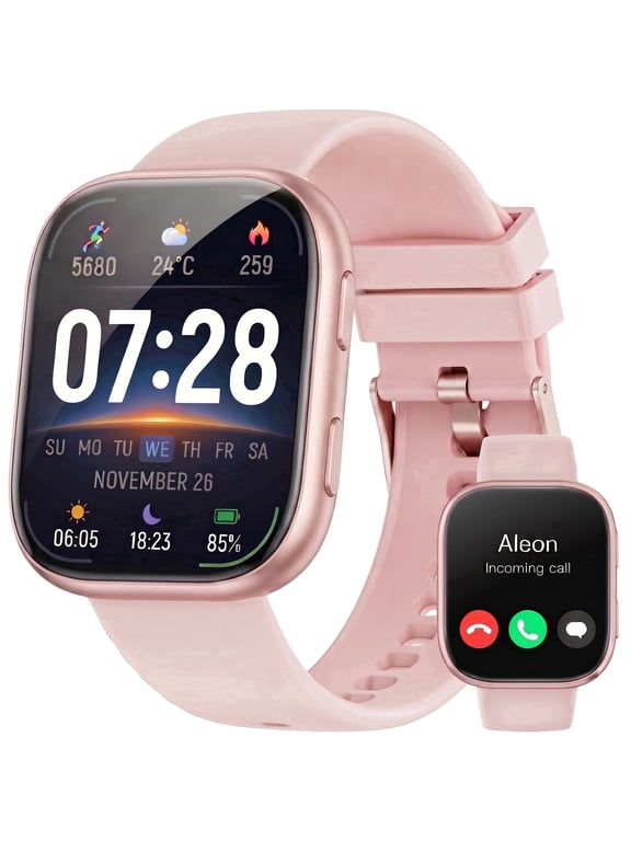 Smart Watch for Men Women, 1.83-inch IP68 Waterproof Smartwatch with Bluetooth Call (Answer/Make Calls), 100+ Sports Modes Fitness Tracker, Compatible with Android and iPhone, Gift pink