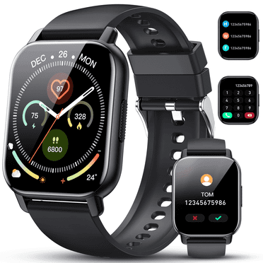 Smart Watch for Men Women, 1.85 Smartwatch (Answer/Make Calls), 112 Sports Modes Fitness Watch, IP68 Waterproof Watches Heart Rate/Sleep Monitor, Pedometer, Activity Tracker for Android iOS, Black
