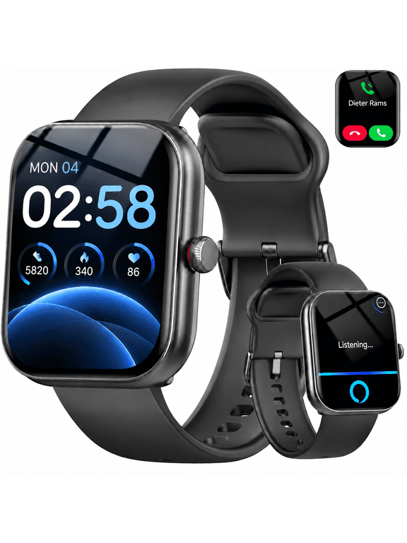 Smart Watch for Men Women, 1.91" Touch Screen Smartwatch for Android iPhone, Alexa Built-in, Fitness Tracker with Bluetooth Call, 100+ Sports Modes, IP68 Waterproof, Sleep Monitor