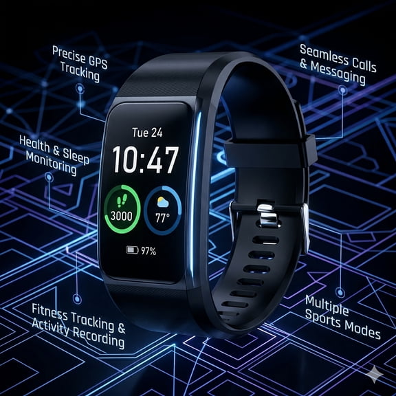 Smart Watch for Men Women, 100+ Sport Modes Fitness Tracker with Step Counter Calorie Tracker, Call & Message Notifications for Android IOS, Daily Activity Recorder with Heart Pulse Sensor