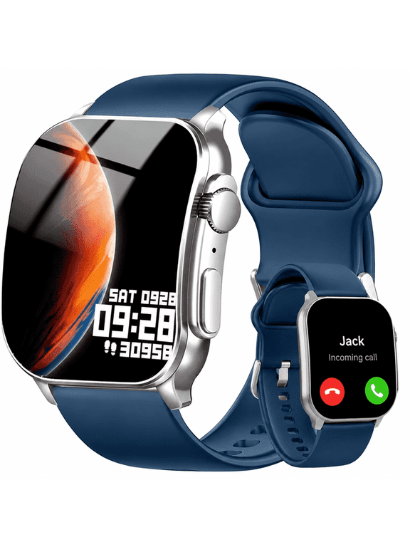 Smart Watch for Men Women, 2.01" AMOLED HD Curved Screen Smart Watch Fits for Android and iPhone, Bluetooth Calls/Answer, Fitness Tracker, 110+ Sport Modes, IP68 Waterproof Smartwatch, Gifts