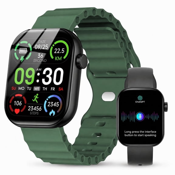 Smart Watch for Men Women, fits for Android & Iphone, with ChatGPT AI Assistant, 2.01" HD Fitness Tracker with Bluetooth Calling, Heart Rate & Sleep Monitor, 100  Sports Modes, IP68 Waterproof