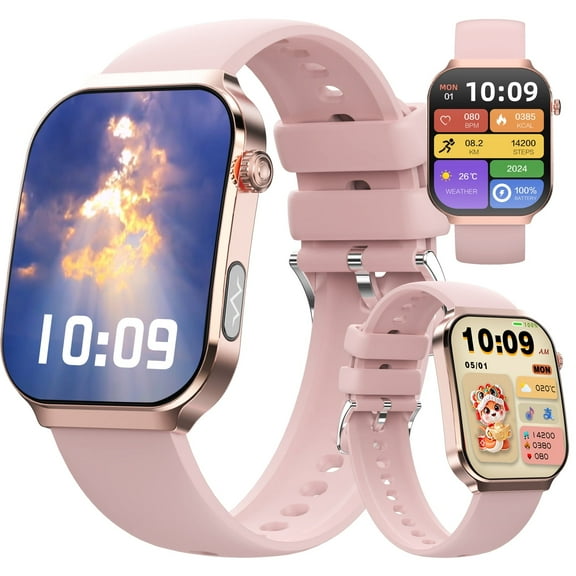 Smart Watch 2.2" Full Touch Screen with Bluetooth Calls Pink