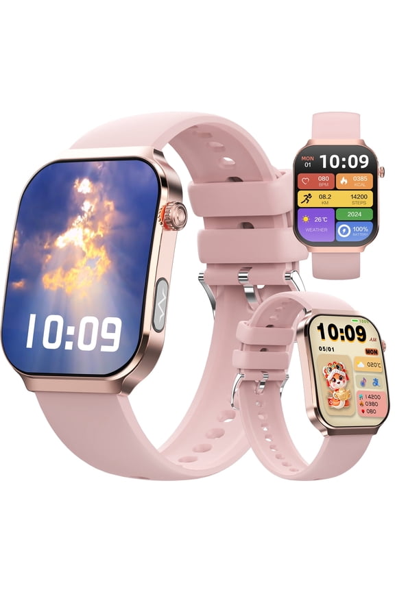 Smart Watch 2.2" Full Touch Screen with Bluetooth Calls Pink