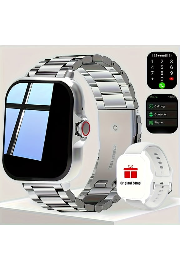 Smart Watch for Men & Women: Answer Calls, 100+ Sports Modes, Fitness Tracker, Health Monitor, Compatible with Android iPhone, Premium Unisex Design with Earbuds