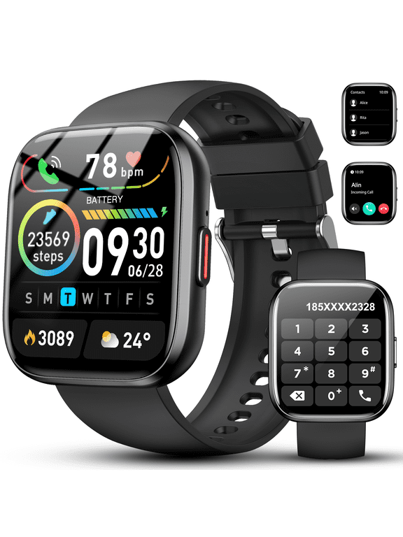 Smart Watch for Men Women, 1.85-inch HD Fitness Tracker with Bluetooth Calls, Sleep Tracking, 110+ Sports Modes, IP68 Waterproof, Android and iPhone
