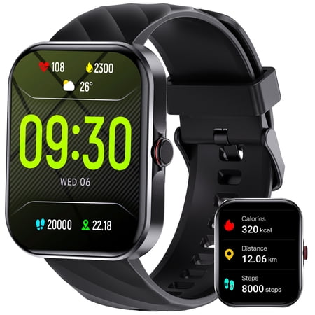 Smart Watch for Men Women with Bluetooth Call, 1.91'' DIY Watch Faces Fitness Trackers  Smart Notification Weather Music 110+ Sport Modes Smartwatch for iPhone Android