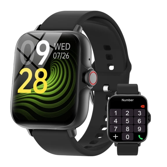 Smart Watch for Men Women, Bluetooth Calls/Answer, 1.83" HD Touchscreen Smartwatch Fits for Android and IPhone, Fitness Tracker, 110+ Sports Modes, IP68 Waterproof Fitness Watch, Black