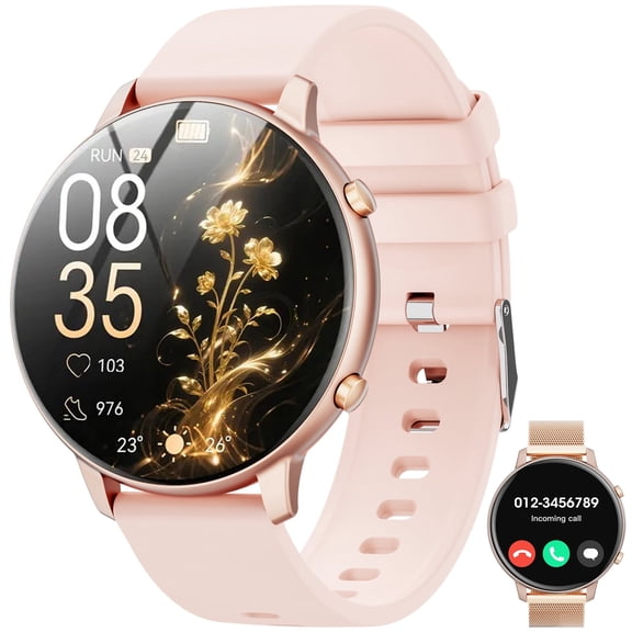 Smart Watch for Men Women, Fitness Tracker with Call Function & 1.39" HD Touchscreen, 100 Sport Modes, IP68 Waterproof Smartwatch for Android and Iphone, Gold