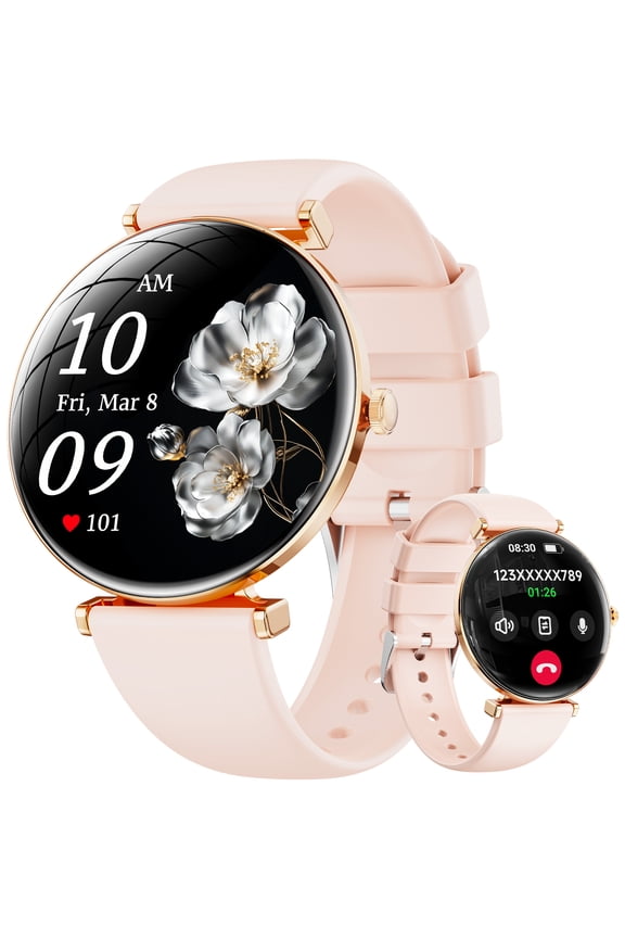 Joautrial 42mm AMOLED Womens Smart Watch, Compatible with iOS & Android Phones, IP68 Waterproof, Supports 150+ Sports Modes, Ideal Gift Choice  Pink