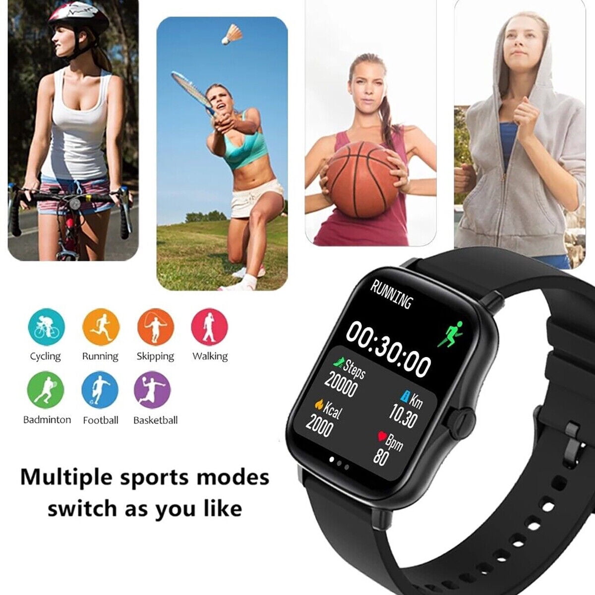 Smart Watch Men Women Fitness Tracker Heart Rate Watches for Android