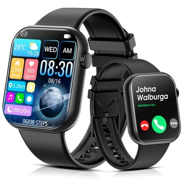 Smart Watch for Men Women IP68 Waterproof Fitness Tracker with 1.85 inch Touch Screen Heart Rate Blood Oxygen Sleep Monitor Smart Watches for Android and Ios Phones (Black)