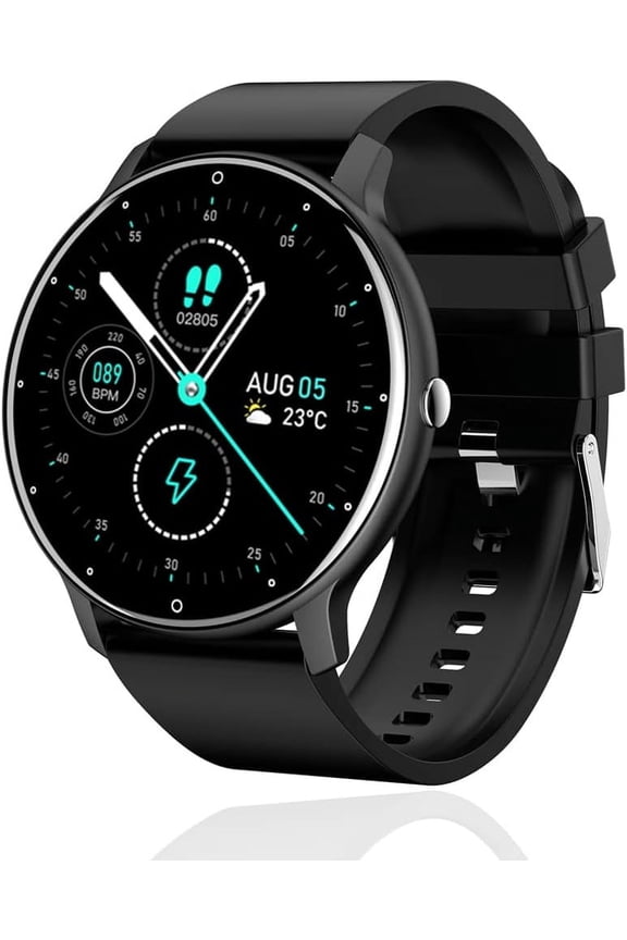 Smart Watch for Motorola Razr (2020) Fitness Tracker Watches for Men Women, IP67 Waterproof HD Touch Screen Smartwatch for Android/iOS Phones, 24 Sports, Activity Tracker - Black