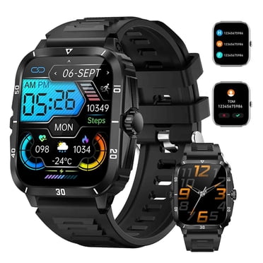 ZYVICXFJ Outdoor Tactical Sports Smart Watches for Men, Bluetooth Call ...