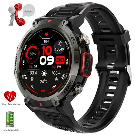 Smart Watch(Receive & Dial), 2023 Newest 1.45" TFT HD Full Touch Screen, Smart Watch for Men Women, SmartWatchs with Health Tracker/Fitness Tracker/Call/Text/Flashlight
